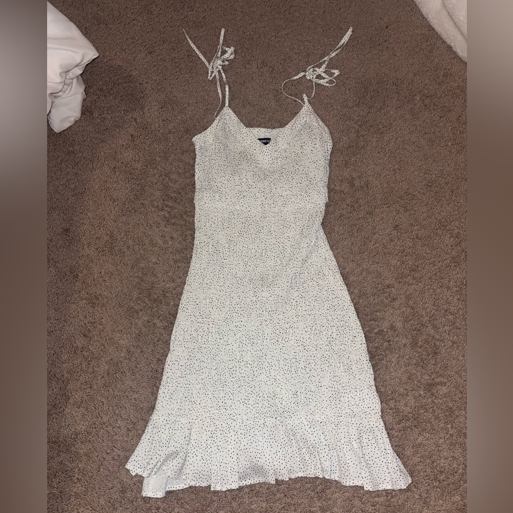 Express Cream Ribbed Midi Sundress